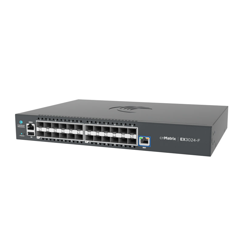 Cambium Networks EX3024F - Cambium cnMatrix EX3024F, Intelligent Ethernet Fiber Aggregation Switch, 24 10 Gbps SFP+ ports, dual internal AC power supplies