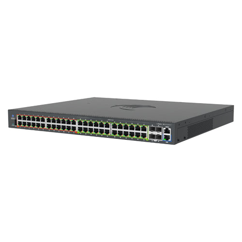 EX3052RM-P - Cambium Networks EX3052RM-P - Cambium cnMatrix EX3052RM-P, Intelligent Ethernet Switch, 24 1G PoE ports(30W), 24 MG(2.5G) ports with 4PPoE(90W), and 4 SFP28, 25Gbps ports. Dual/Removeable power supplies (not included) - no pwr cord