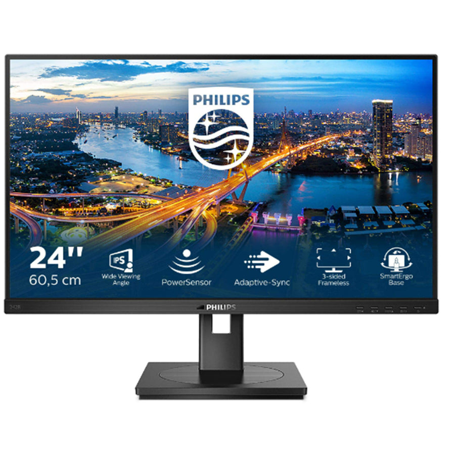 Philips 242B1 24" FHD IPS Monitor (A-Grade Refurbished) 1920x1080 - LED - DisplayPort - HDMI - DVI - VGA - 18-Month Warranty - Certified Refurbished