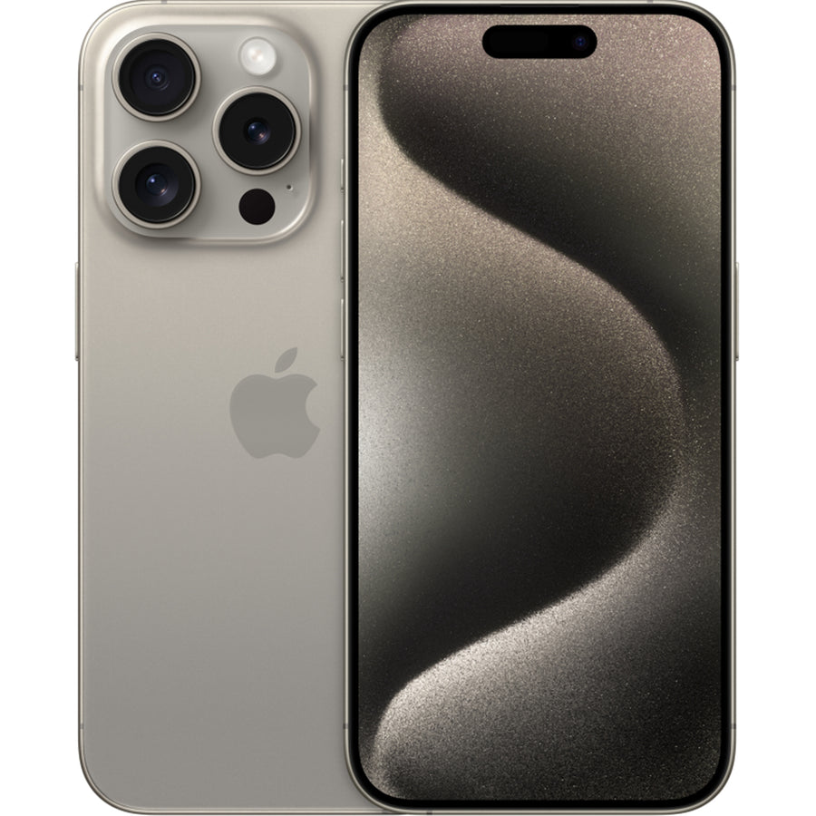 Apple iPhone 15 Pro 128GB - Natural Titanium - (A-Grade Refurbished) with Cable - 18-Month Warranty - Certified Refurbished