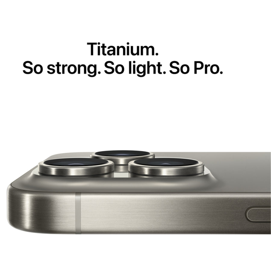 Apple iPhone 15 Pro 128GB - Natural Titanium - (A-Grade Refurbished) with Cable - 18-Month Warranty - Certified Refurbished