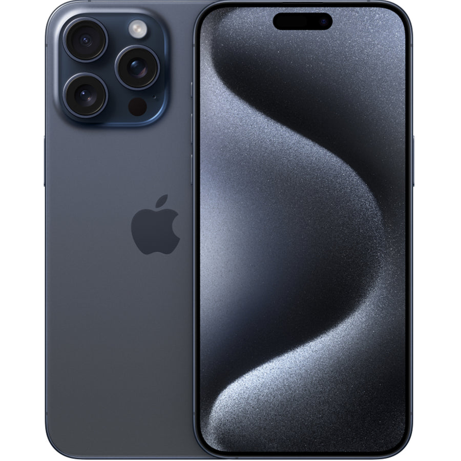 Apple iPhone 15 Pro Max 256GB - Blue Titanium - (A-Grade Refurbished) with Cable - 18-Month Warranty - Certified Refurbished