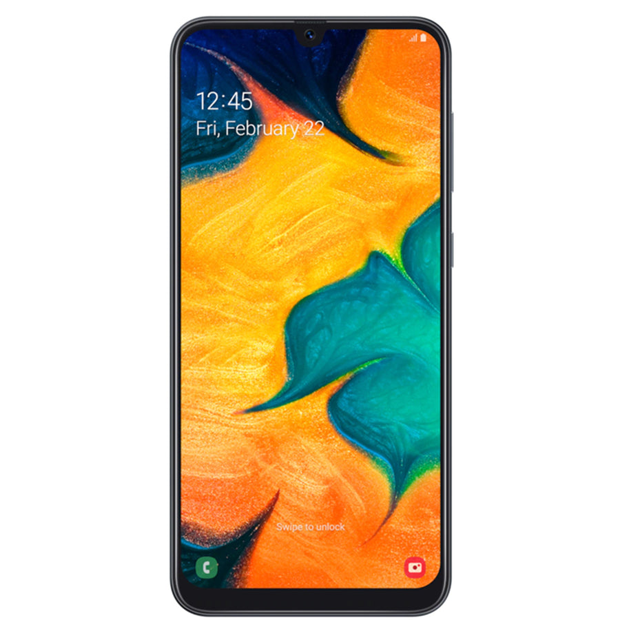 Samsung Galaxy A30 64GB Smartphone - Black - (B-Grade Refurbished) with Cable - 18-Month Warranty - Certified Refurbished