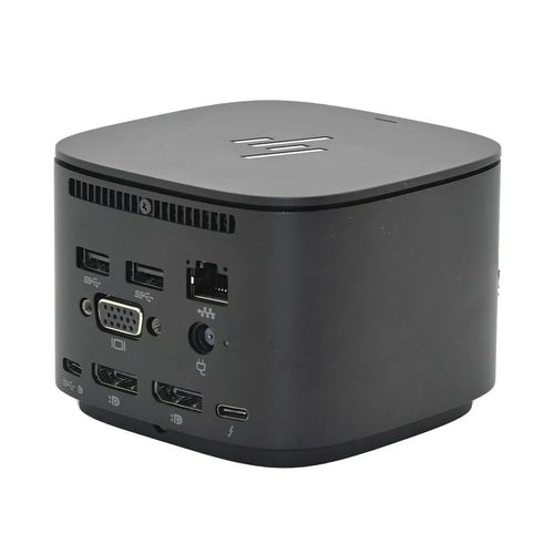 HP 3TR87AA G2 USB-C Thunderbolt 230W Docking Station (A-Grade Refurbished) Front ports: 1x USB-C - Side ports: 1x Audio Jack, 1x USB 3.0, 1 Kensington lock slot - Back Ports: 1x Thunderbolt port, 1x USB-C DisplayPort, 2x DisplayPort, 1 VGA port, 2x U