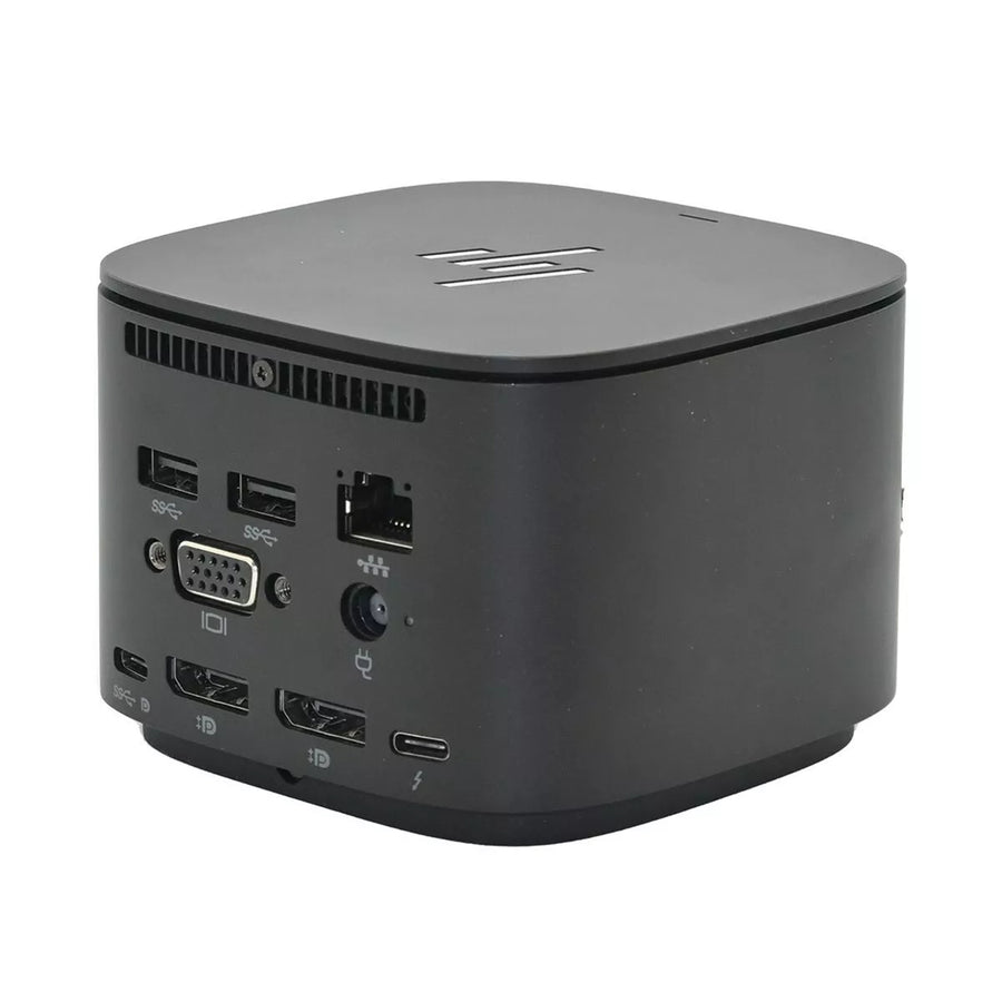 HP 3TR87AA G2 USB-C Thunderbolt 230W Docking Station (A-Grade Refurbished) Front ports: 1x USB-C - Side ports: 1x Audio Jack, 1x USB 3.0, 1 Kensington lock slot - Back Ports: 1x Thunderbolt port, 1x USB-C DisplayPort, 2x DisplayPort, 1 VGA port, 2x U