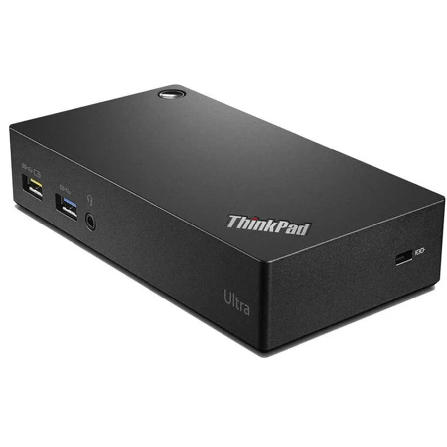 Lenovo ThinkPad 40A8 USB 3.0 Ultra Dock (A-Grade Refurbished) 4x USB 3.0 - 2x USB 2.0 - 1x HDMI - 1x Displayport - 1x Gigabit Ethernet port - Supplied with PSU - 1 Year Warranty
