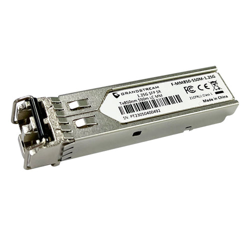 F-MM850-550M-1.25G - Grandstream Networks F-MM850-550M-1.25G - Grandstream SFP Fiber Module Multi-Mode, 850nm, 550-Metre, 1.25Gbps, LC (Sold Each)
