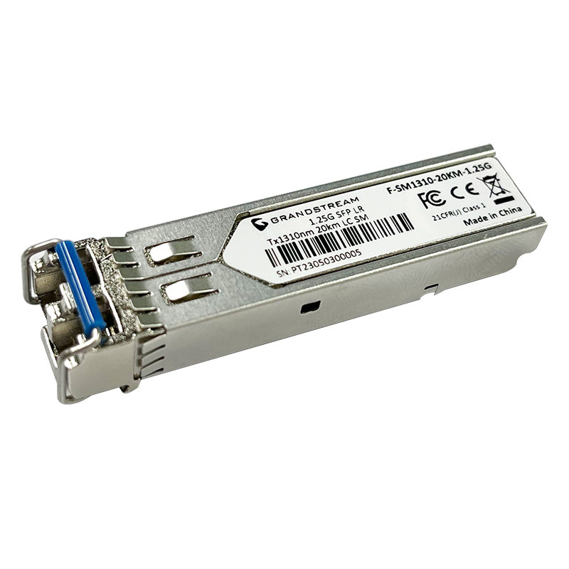 Grandstream Networks F-SM1310-20KM-1.25G - Grandstream SFP Fiber Module, Single-Mode, 1310nm, 20-Kilometer, 1.25Gbps, LC (Sold Each)
