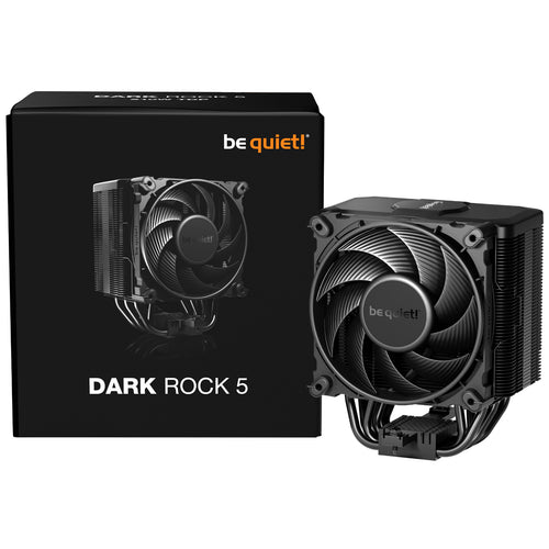 be quiet DARK ROCK 5 CPU Cooler 1 x 120mm PWM Fan, SingleTower, 6 Heat Pipe Support Intel LGA 1851 /1700 / 1200 / 115X , AMD AM5 / AM4, Handle up to 210W TDP