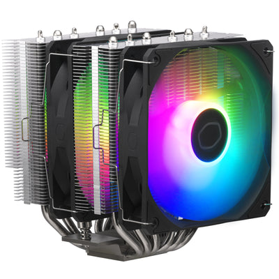 Cooler Master Hyper 620S RGB CPU Cooler with 2 X 120MM RGB LED PWM Fan, 6 Heat Pipes / Direct Contact / Aluminum Fins INTEL: LGA 1700/1200, AMD AM4 / AM5