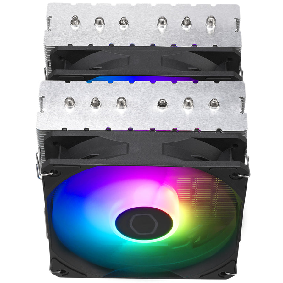 Cooler Master Hyper 620S RGB CPU Cooler with 2 X 120MM RGB LED PWM Fan, 6 Heat Pipes / Direct Contact / Aluminum Fins INTEL: LGA 1700/1200, AMD AM4 / AM5