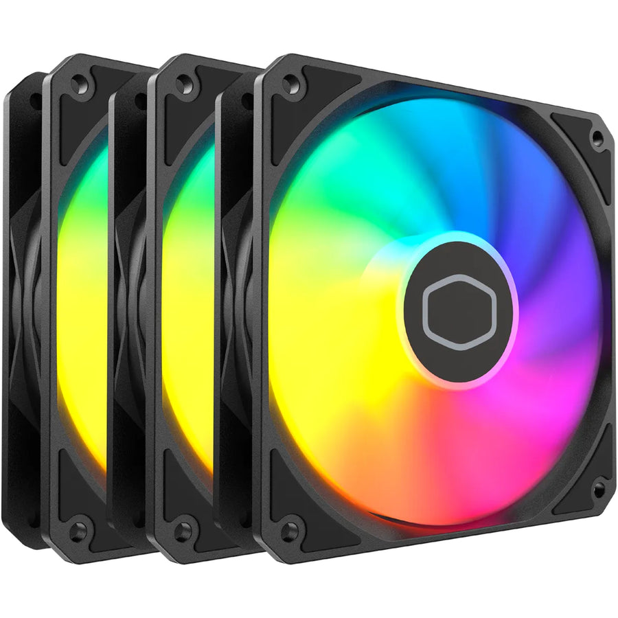 Cooler Master MasterFan MF 120 Lite ARGB Black PWM 120mm Case Fan, 3 Pack