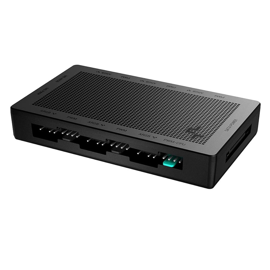 DEEPCOOL SC790 hub provides fan and lighting control for up to 6 total PWM ARGB fans simultaneously while occupying minimal headers on a motherboard