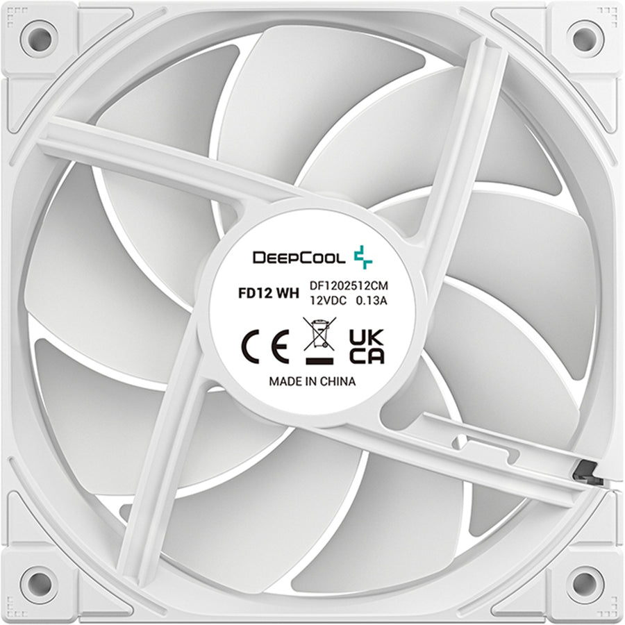 DEEPCOOL FD12 White 3 Pack 120mm PWM Case Cooling Fan, Triple Pack