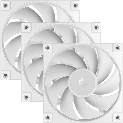 DEEPCOOL FD12 White 3 Pack 120mm PWM Case Cooling Fan, Triple Pack