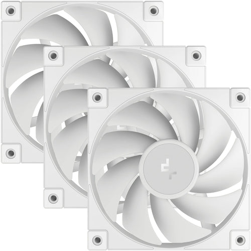 DEEPCOOL FD12 White 3 Pack 120mm PWM Case Cooling Fan, Triple Pack
