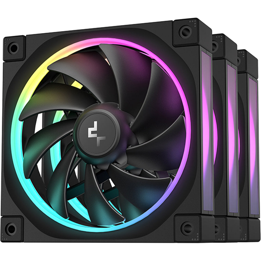 DEEPCOOL FL12 SE ARGB Black 120mm PWM Case Cooling Fan, 3x 120mm Fan Pack