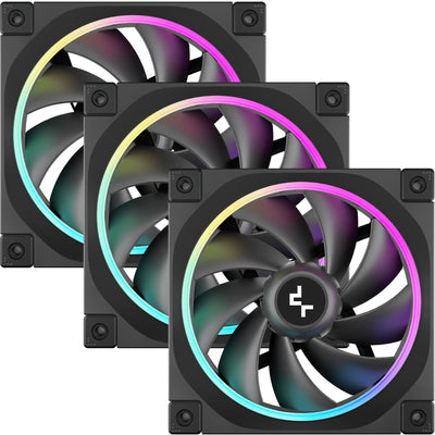DEEPCOOL FL12 SE ARGB Black 120mm PWM Case Cooling Fan, 3x 120mm Fan Pack