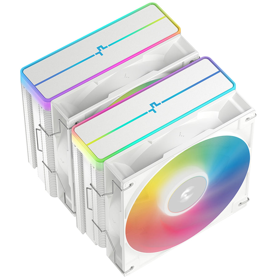 DEEPCOOL AG620 V2 White CPU Cooler 2 x 120mm ARGB Fan, Support Intel LGA 1851/ 1700 / 1200 / 1151 / 1150 / 1155, AMD AM5 / AM4
