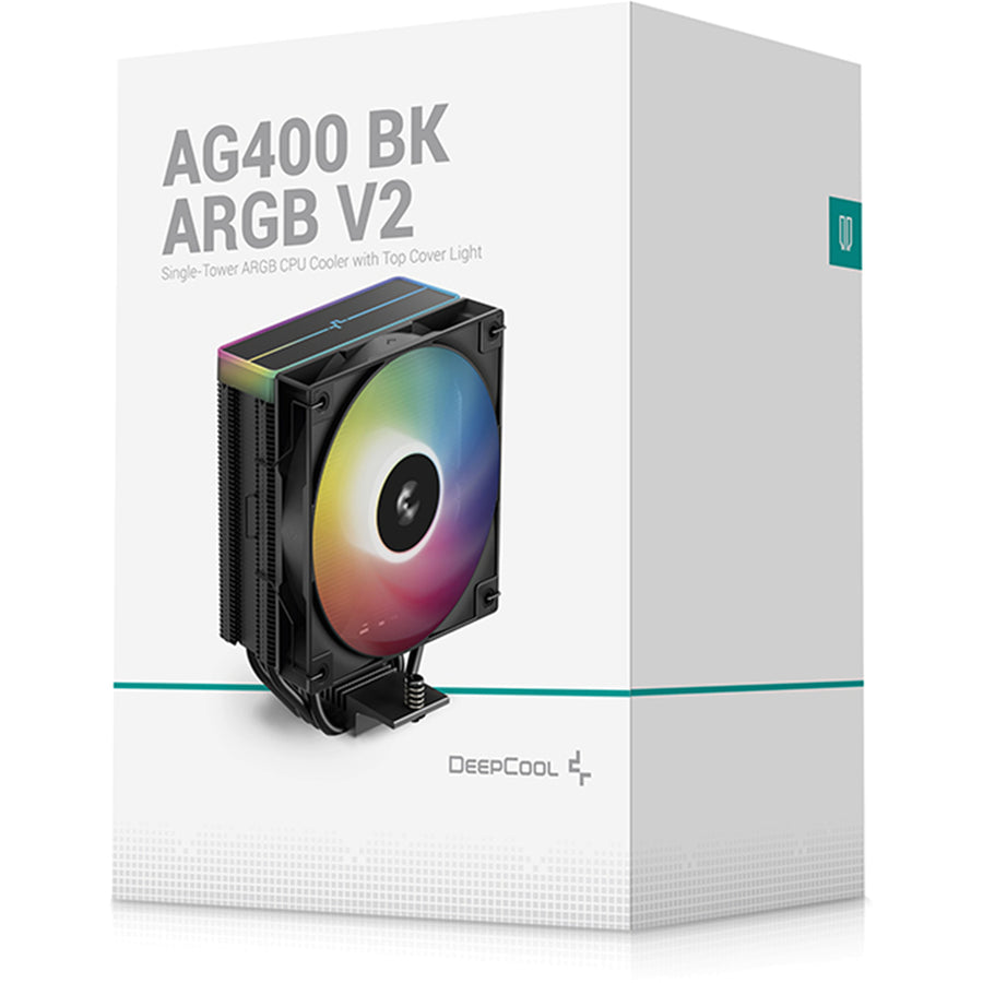 DEEPCOOL AG400 Black ARGB V2 1x 120MM aRGB Fan, 150mm Clearance Support Intel LGA 1851/ 1700 / 1200 / 1151 / 1150 / 1155, AMD AM5 / AM4