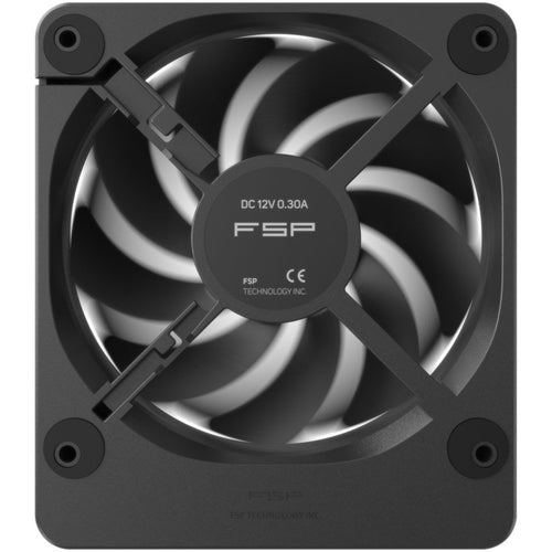 FSP ZenFan Black 120mm Case Fan With Digital Display for RPM & Temperature, 120mmx140mmx25mm, Require 140mm slot for installation