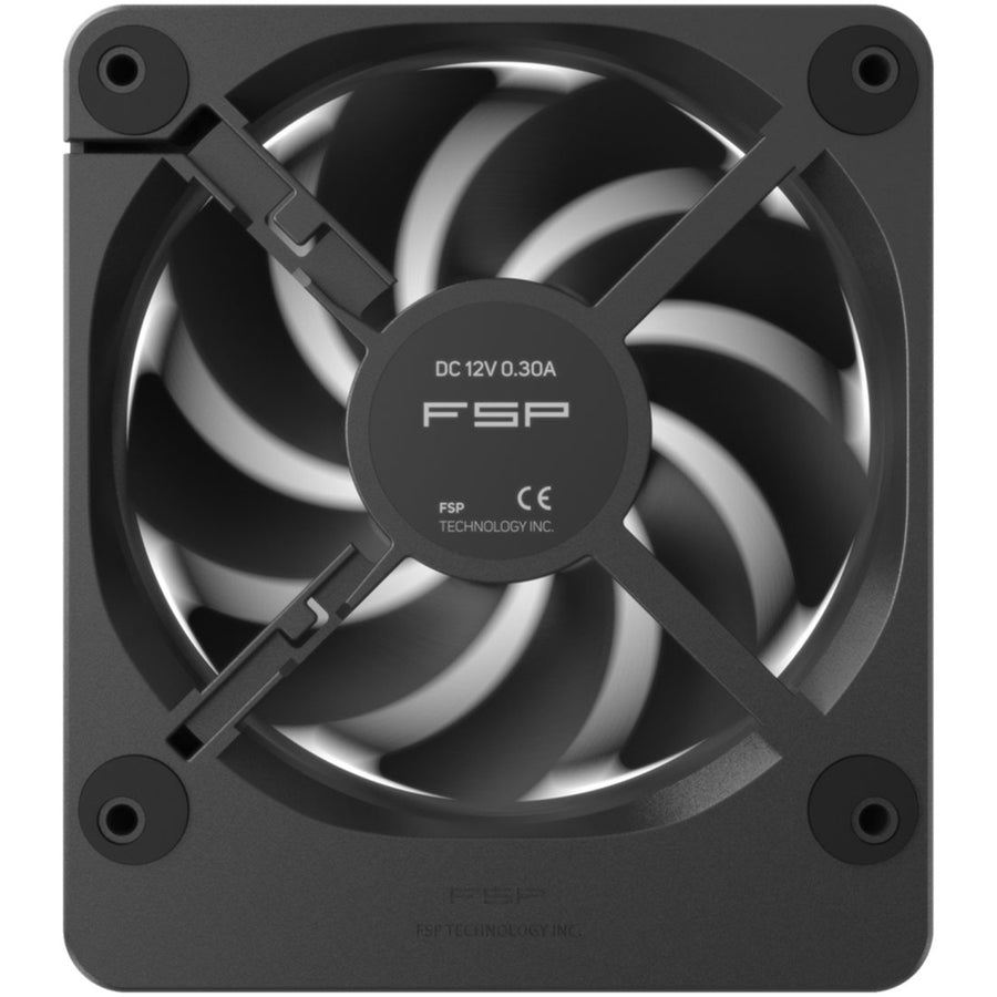 FSP ZenFan Black 120mm Case Fan With Digital Display for RPM & Temperature, 120mmx140mmx25mm, Require 140mm slot for installation