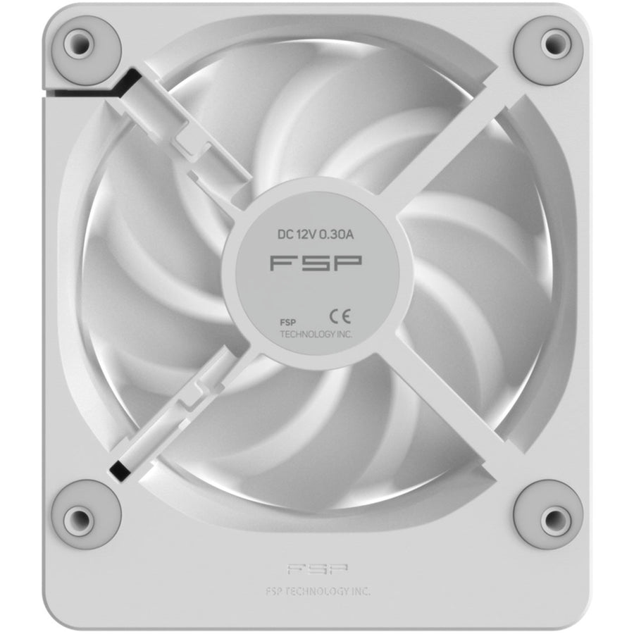 FSP ZenFan White 120mm Case Fan With Digital Display for RPM & Temperature, 120mmx140mmx25mm, Require 140mm slot for installation
