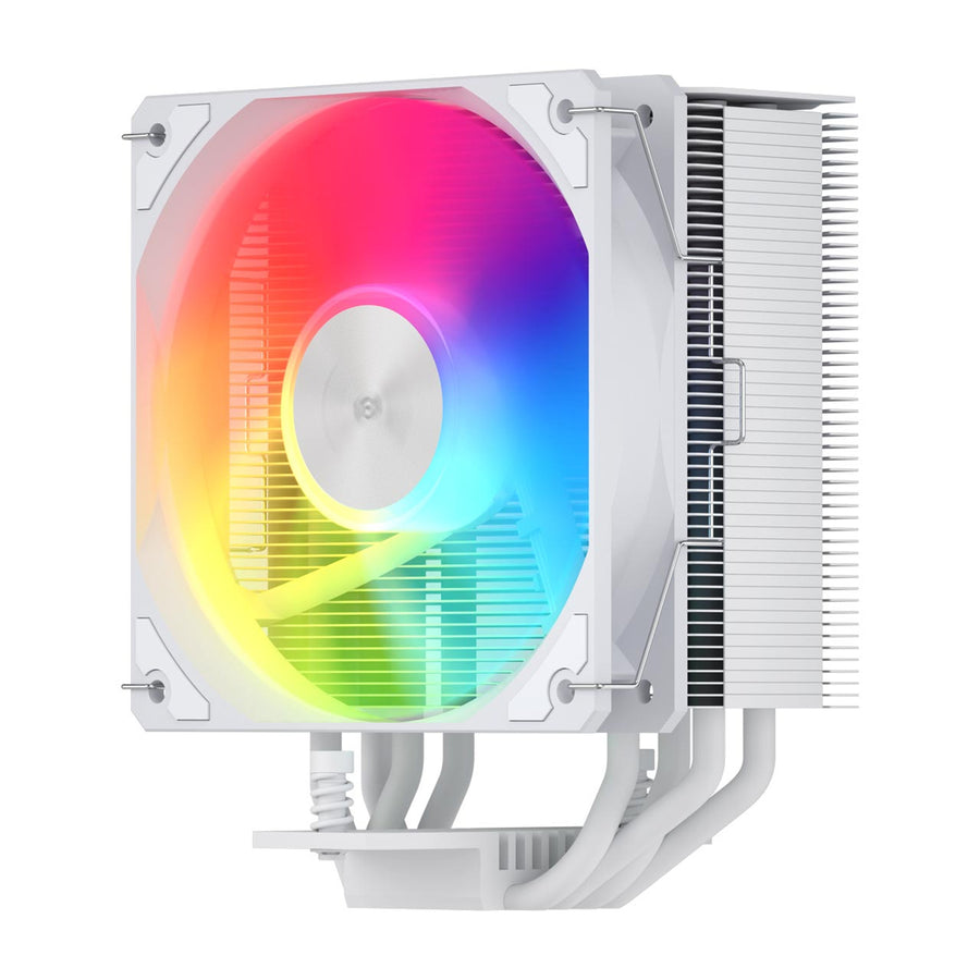 FSP NP5 White RGB CPU Cooler for Intel LGA: 1851/1700/1200 AMD:AM4/AM5 , 6mm x 4PCS Heatpipes with Direct Contact
