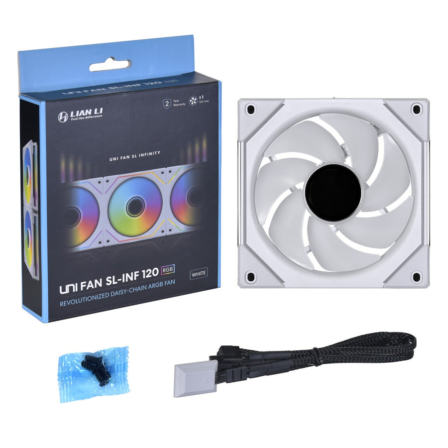 Lian Li UNI FAN SL Infinity Digital Addressable RGB 120 Fan, Single pack , White