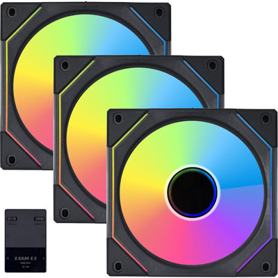 Lian Li UNI FAN SL Infinity Digital Addressable RGB 120 Fan, 3x 120mm Fan Pack with Controller, Black