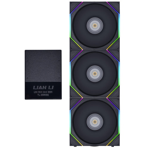 Lian Li UNI FAN TL120 Digital Addressable RGB 120 Fan, 3 Pack, Black