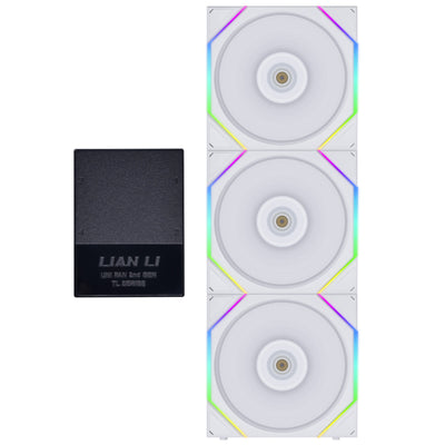Lian Li UNI FAN TL120 Digital Addressable RGB 120 Fan, 3 Pack, White