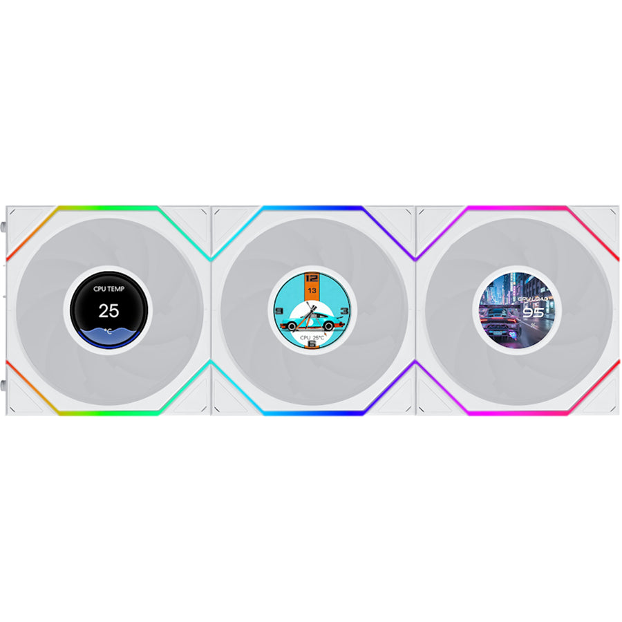 Lian Li FLEX TL LCD 120 Reverse White 3 Pack, Controller Required
