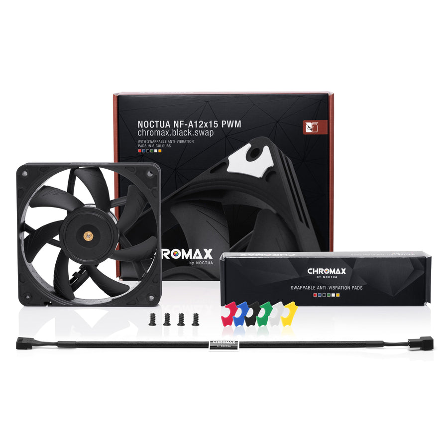 NOCTUA NF-A12x15-PWM-CH-BK-S Chromax Black Swap Slim 120x15mm Premium Fan Chromax Black - Swap Edition,