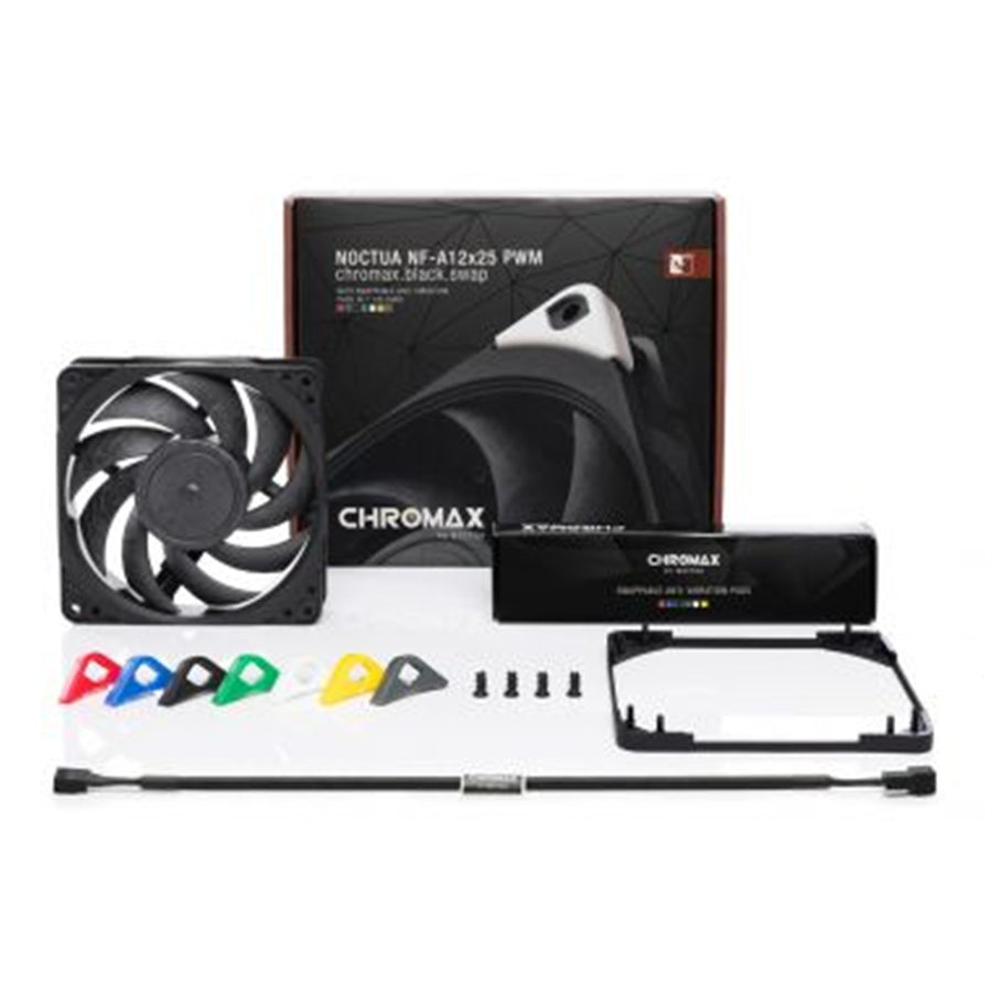 NOCTUA NF-A12x25-PWM-CH-BK-S Chromax Black Swap High-Efficiency Quiet 120mm Fan Chromax Black - Swap Edition, 2000RPM MAX
