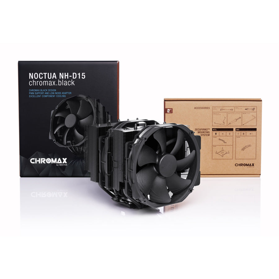 NOCTUA NH-D15 Chromax Black CPU Cooler 2x 140mm PWN Fans, 165mm Clearance, Support Intel LGA 1851 / 1700 / 1200 / 1156 / 1155 / LGA1151 / LGA1150, AMD AM5 / AM4