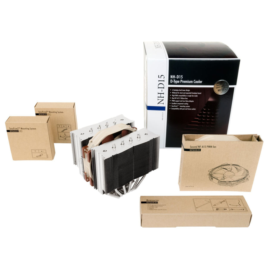 NOCTUA NH-D15 CPU Cooler 2x 140mm PWN Fans, 165mm Clearance, Support Intel LGA1851, LGA1700, LGA1200, LGA1156, LGA1155, LGA1151, LGA1150 and AMD AM5, AM4