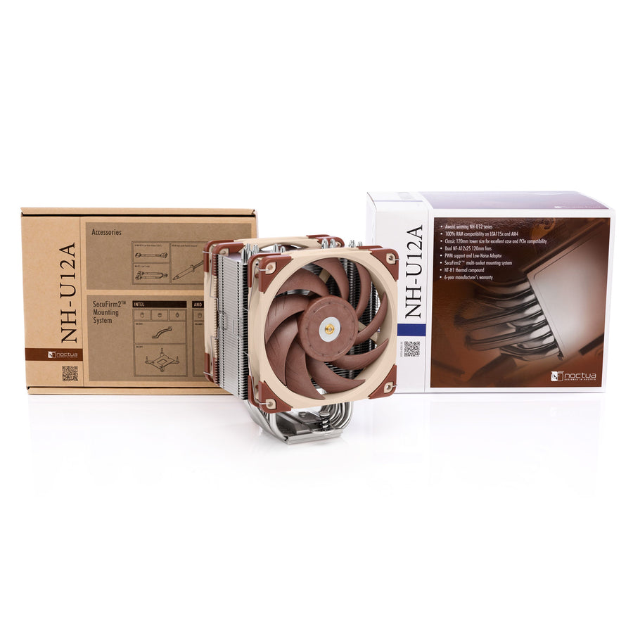 NOCTUA NH-U12A CPU Cooler 2x 120mm PWM Fan, 158mm Clearance, Support Intel LGA1851, LGA1700, LGA1200, LGA1156, LGA1155, LGA1151, LGA1150 and AMD AM5, AM4