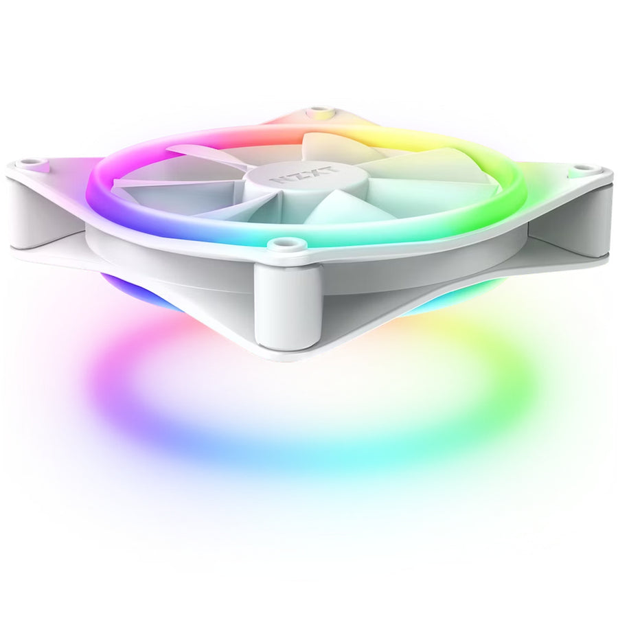 NZXT F120 RGB DUO White 120mm Dual Sided RGB Fan, 3 Pack With RGB Controller