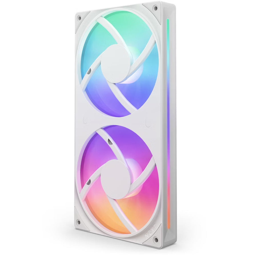 NZXT F Series 240 RGB Core PWM Fan single frame with Two Fans White