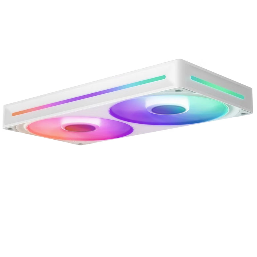 NZXT F Series 240 RGB Core PWM Fan single frame with Two Fans White