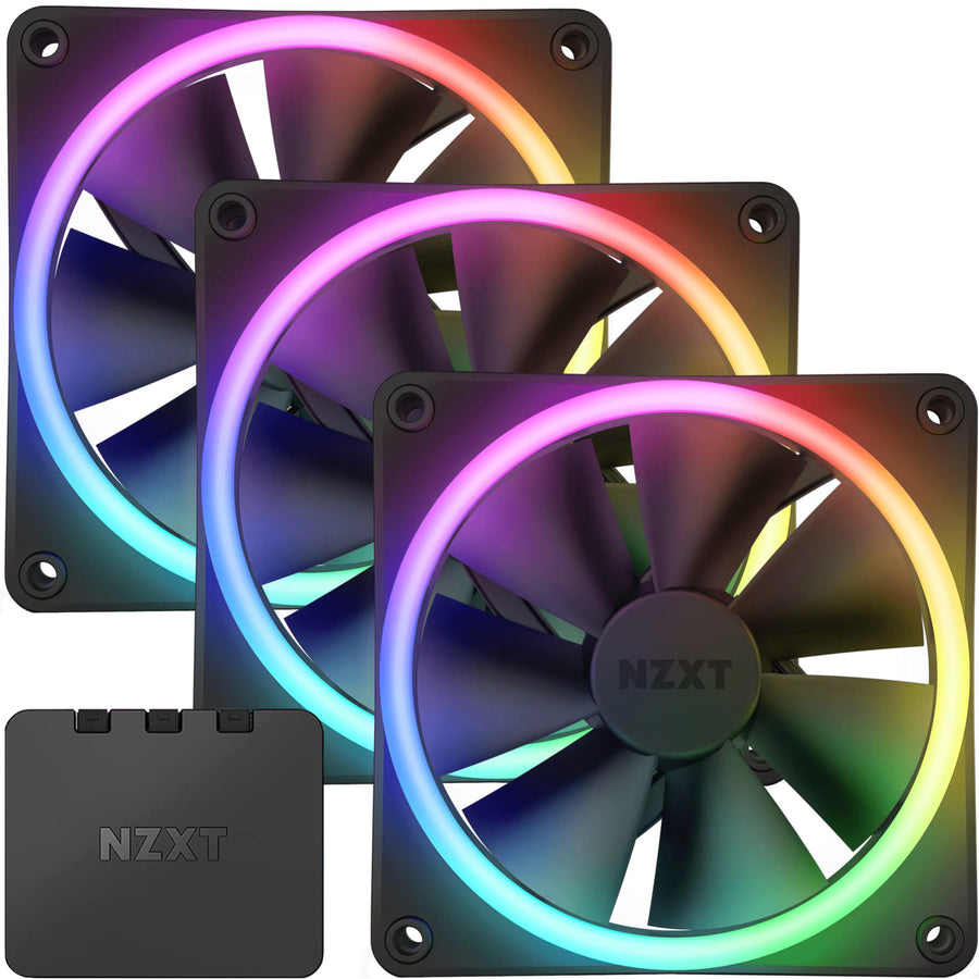 NZXT Aer 2 F120 RGB Black 120mm Triple Starter Pack, RGB, PWM, RGB Controller Included