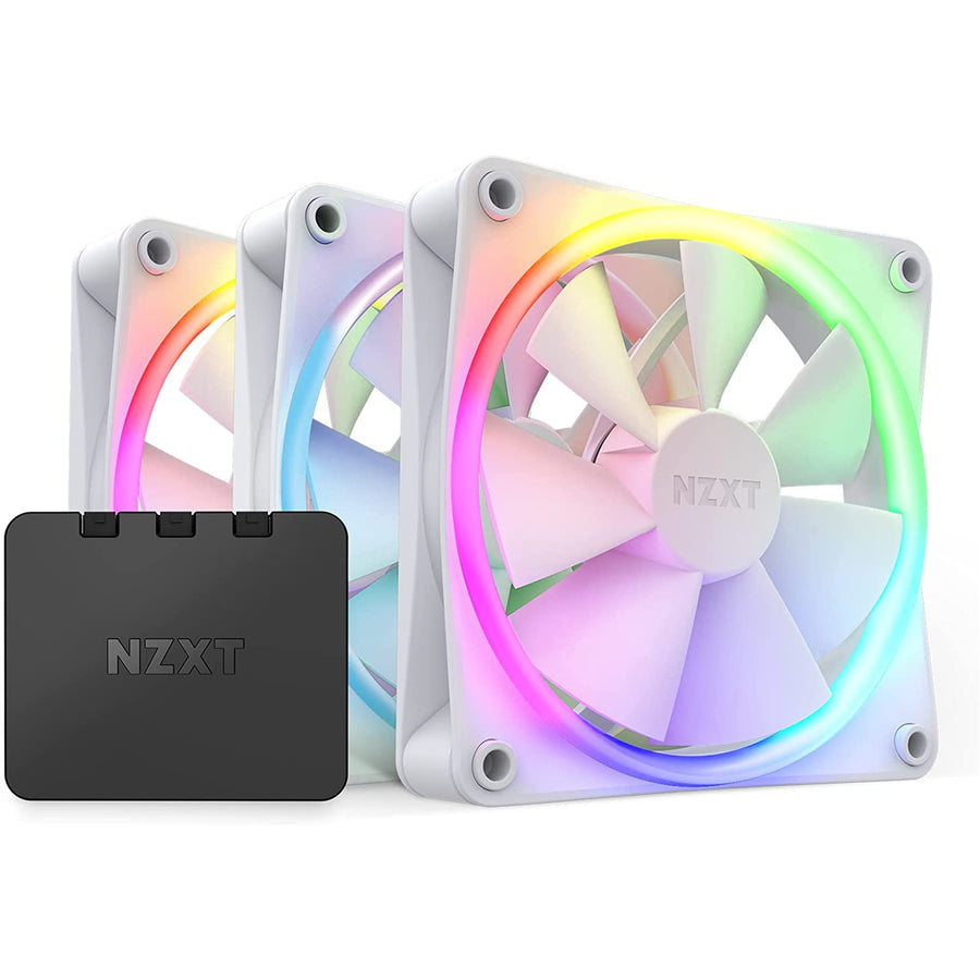 NZXT Aer 2 F120 RGB White 120mm Triple Starter Pack, RGB, PWM, RGB Controller Included