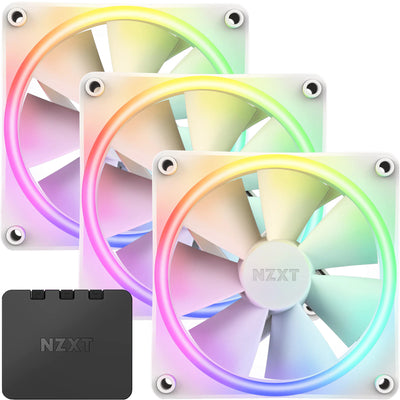 NZXT Aer 2 F120 RGB White 120mm Triple Starter Pack, RGB, PWM, RGB Controller Included