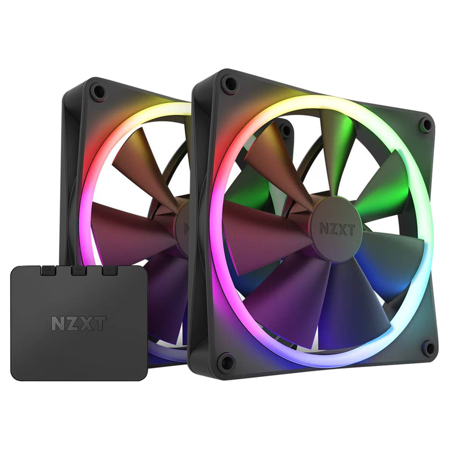 NZXT F140 RGB Black 140mm Twin Pack Case Fan. RGB, PWM, RGB Controller Included