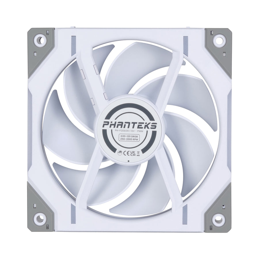 Phanteks D30 120mm PWM DRGB Fan, Single Pack, White