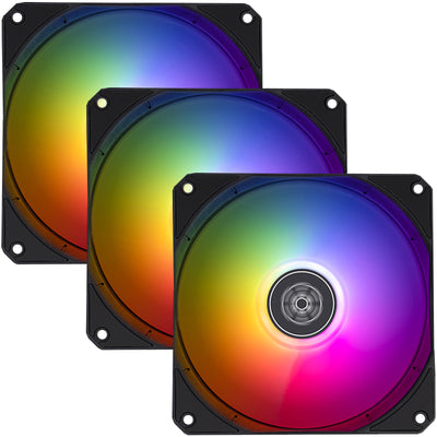 Silverstone Air Nexus 120mm PWM ARGB 500~1500RPM - Black, Modular Connection - 3x 120mm Fan Pack
