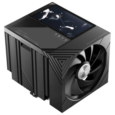 TRYX TURRIS T620 CPU Dual Tower Air Cooler Black with 5 inch Display, 6 Heatpipes, 120mm Fans for Intel LGA 1851/1700, AMD AM5/AM4
