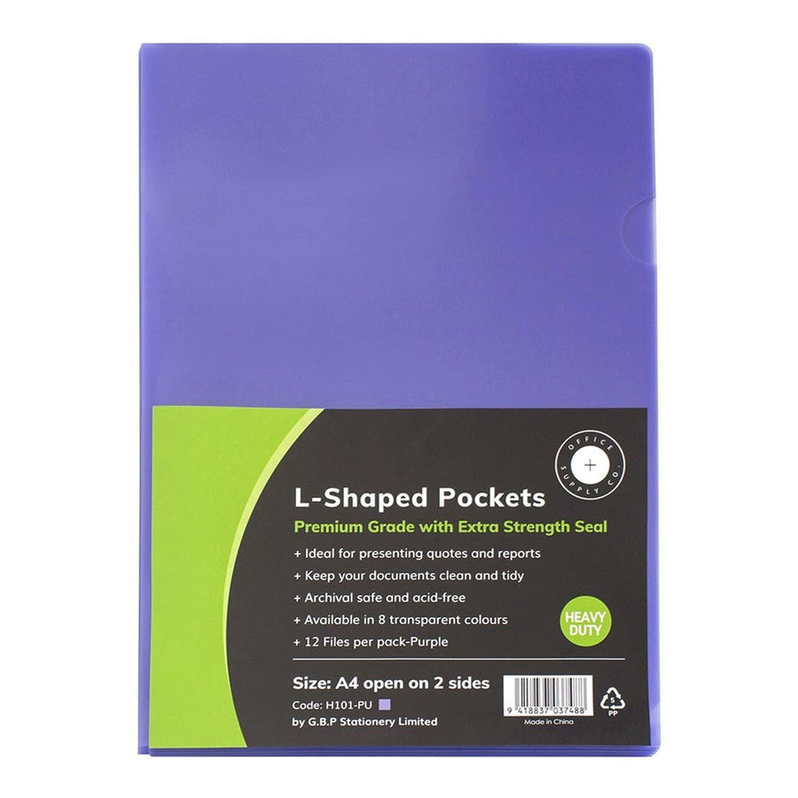 H101488 - Okin Ecktaschen A4 Lila, Packung mit 12