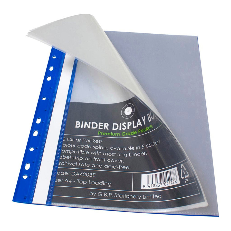 Okin DA420BE - OSC Binder Display Book A4 20 Pocket Blue
